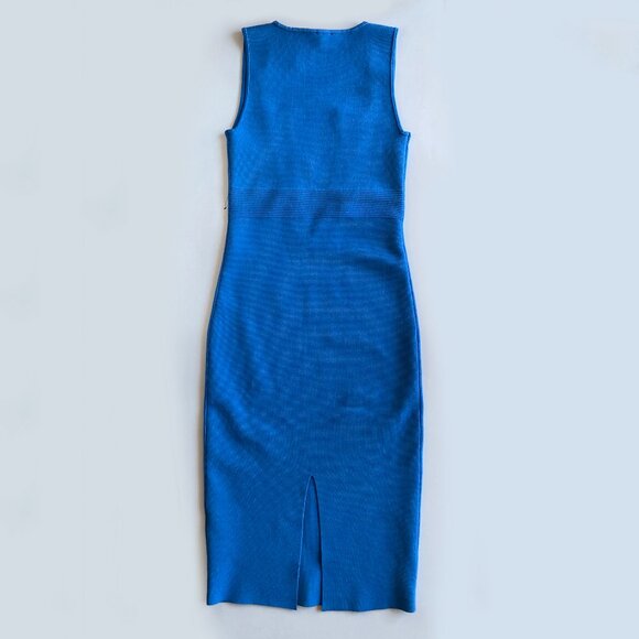 Express Women's Body Contour Corset Midi Sweater Dress Size S Blue - Picture 3 of 6